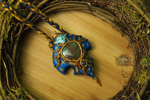 Celestial Faerie with Boulder Opal and Black Opal - Potion Bottle Necklace