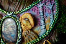 Barn Owl Forest Armor Collar with Labradorite