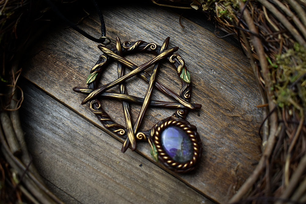 Pentacle with Labradorite Necklace