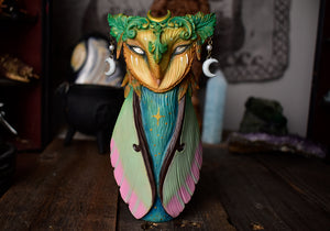 Barn Owl Chinese Moon Moth - 6" Sculpture