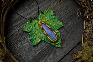 Leaf with Labradorite Necklace
