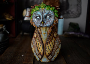 Great Grey Owl Brahmin Moth - 6" Sculpture