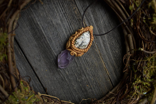 Amethyst with Ocean Jasper Necklace