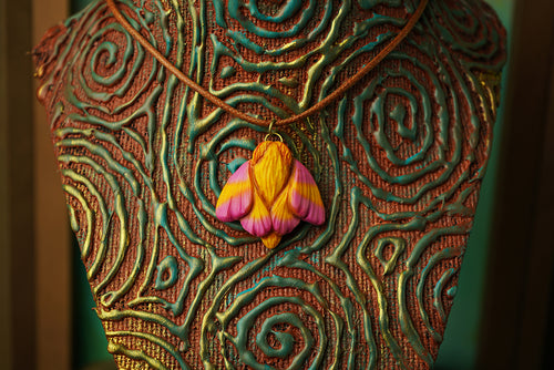 Rosy Maple Moth Necklace [Made-to-Order]