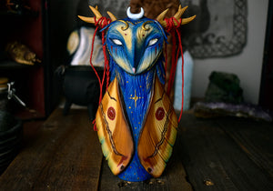 Barn Owl Emperor Moth - 6.5" Sculpture