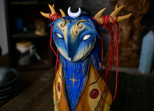 Barn Owl Emperor Moth - 6.5" Sculpture