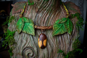 HanaHonua Collab - Leafy Collar with Sequoia Wood Drop