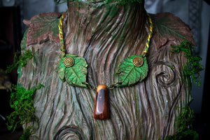HanaHonua Collab - Leaves with Sequoia Wood Necklace
