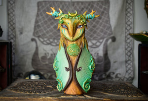 Barn Owl Luna Moth - 7" Sculpture