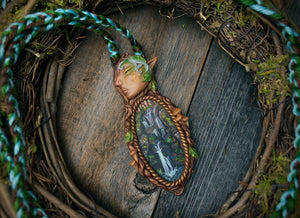 Faerie with Painted Wood Necklace