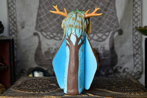 Great Grey Owl Brahmin Moth - 7" Sculpture
