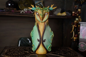 Barn Owl Luna Moth - 7.5" Sculpture