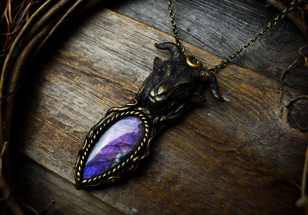 Goat with Labradorite Necklace