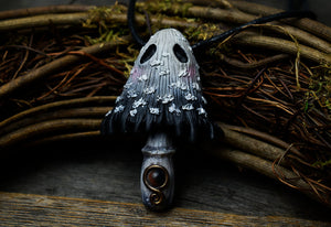 Inky Cap Ghost with Cat's Eye Necklace