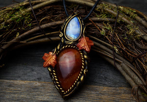 Carnelian with Moonstone Necklace