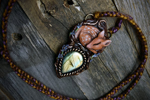 Sleeping Fawn with Labradorite Necklace