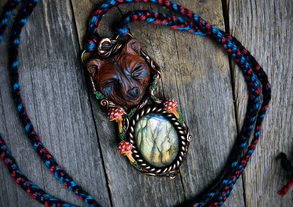 Bear with Labradorite Necklace