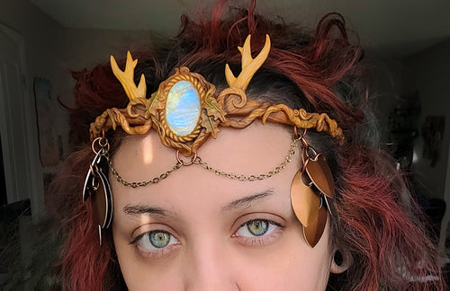 Moonstone Antler and Scale Circlet