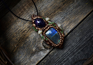 Labradorite with Amethyst Forest Necklace