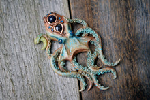 Octopus with Blue Goldstone and Garnet Necklace
