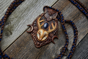 Owl with Blue Goldstone Necklace