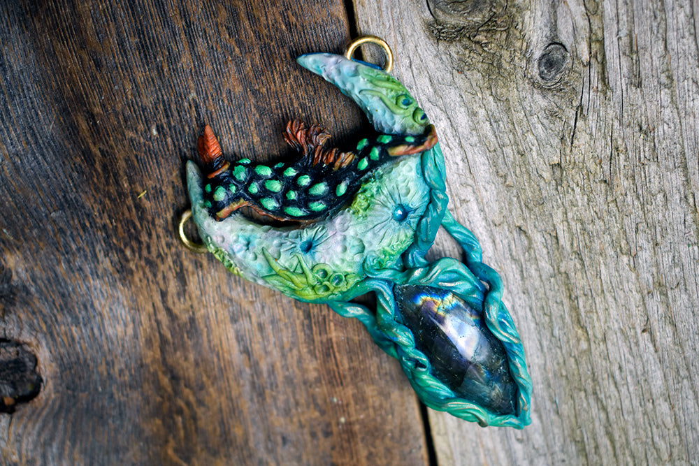 Sea Slug with Labradorite Necklace