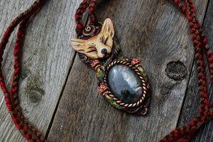 Fennec Fox with Labradorite Necklace