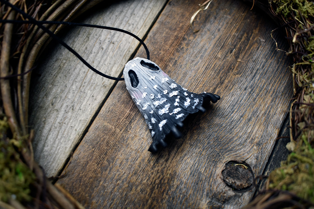 Inky Cap Ghost Necklace
