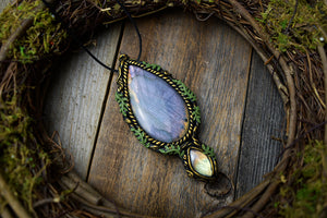 Ferns - Labradorite with Moonstone Necklace