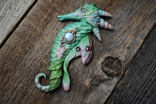 Seahorse with Larimar Necklace