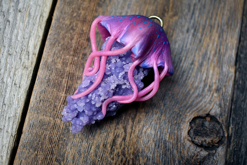 Jellyfish with Grape Agate Necklace