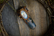 Moss Agate with Moonstone Necklace - 32" chain