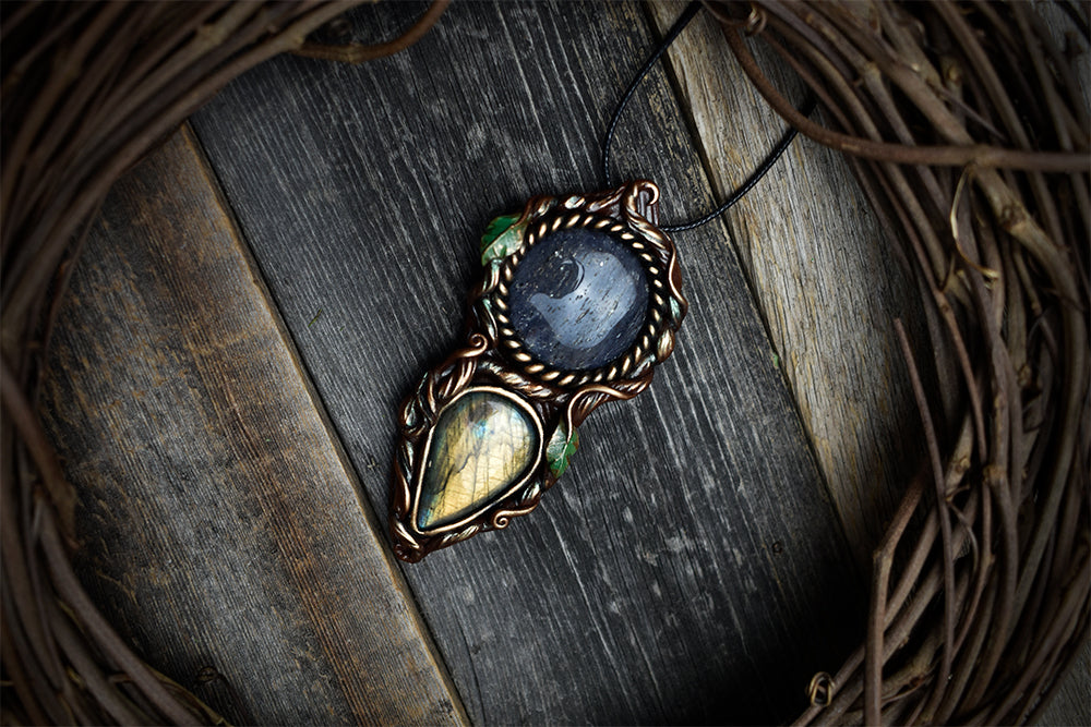 Iolite with Labradorite Forest Necklace