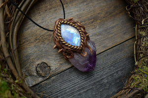 Amethyst with Moonstone Necklace