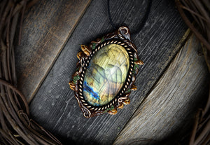 Labradorite Mushroom Forest Necklace