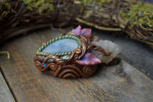 Aura Spirit Quartz with Moonstone Necklace