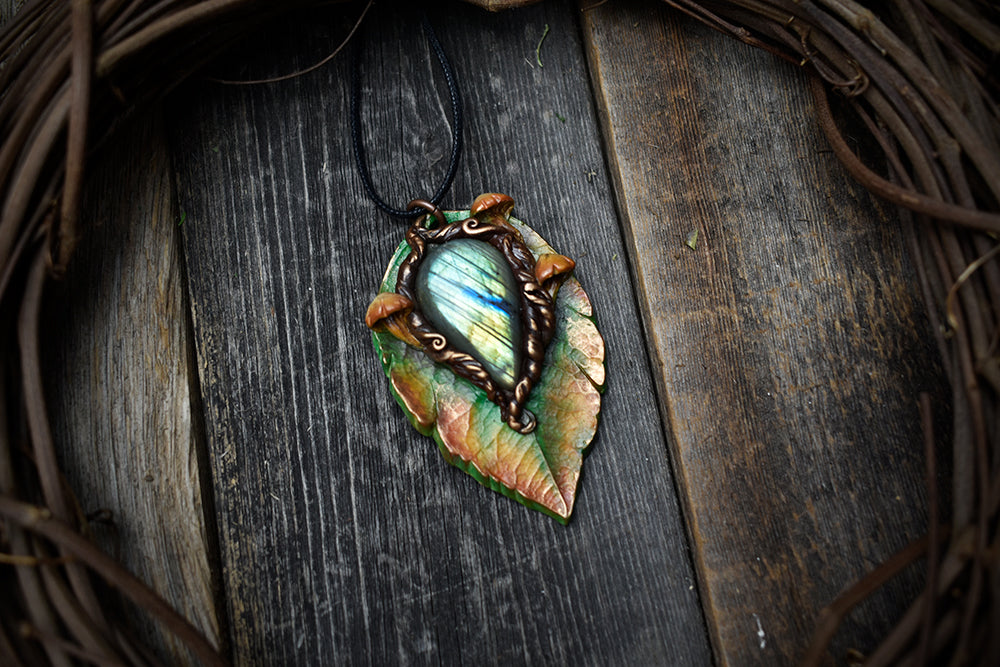Labradorite Leaf Necklace