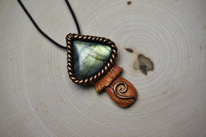 Labradorite Mushroom Necklace