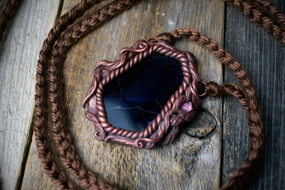 Fluorite with Tourmaline Necklace