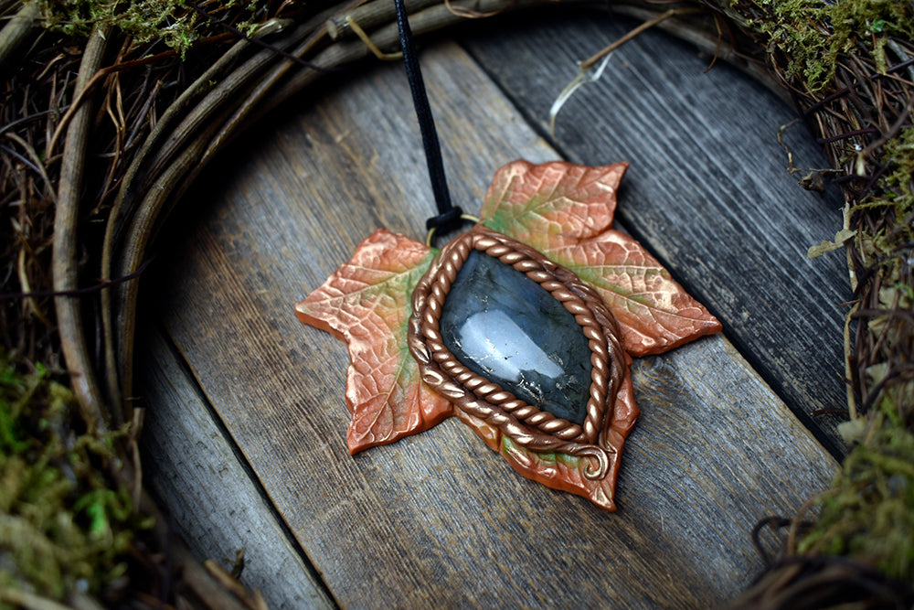Autumn Leaf Labradorite Necklace