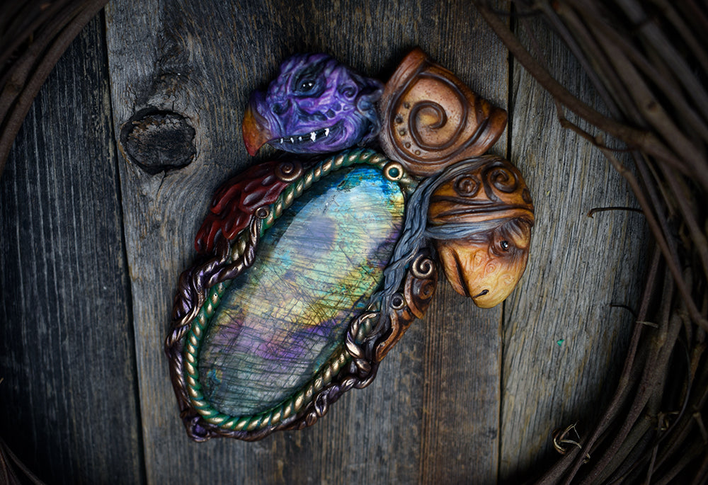 Dark Crystal ~ Skeksis and Mystic with Labradorite Necklace