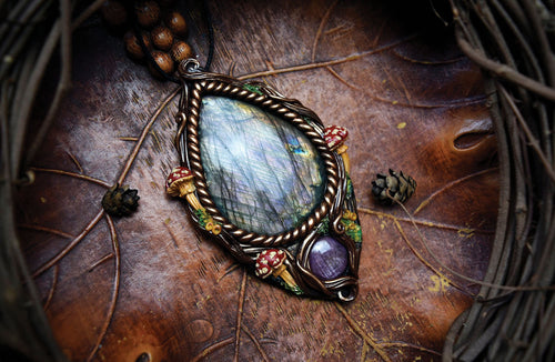 Labradorite with Ruby Necklace
