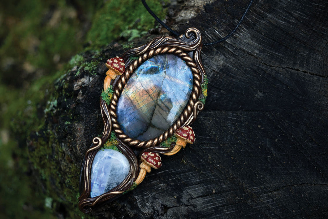 Labradorite with Moonstone Necklace