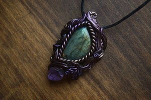 Labradorite with Amethyst Forest Necklace