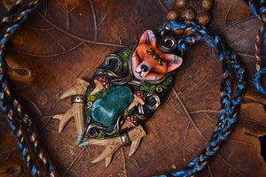 Fox Forest Spirit with Chrysocolla Necklace