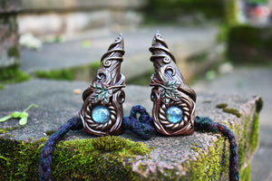 Labradorite Leafy Forest Horns