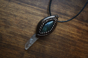 Labradorite with Quartz Point Necklace