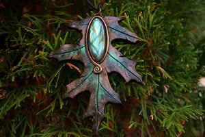 Labradorite Leaf Necklace