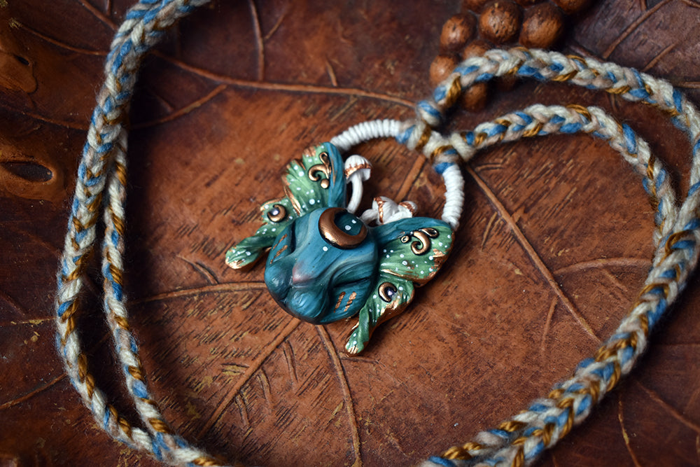Cosmic Luna Moth Bunny Necklace