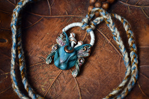 Cosmic Luna Moth Bunny Necklace
